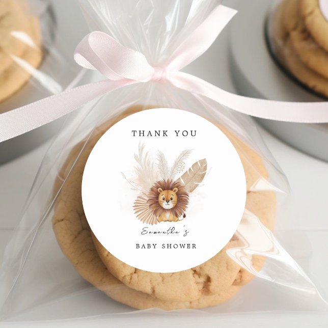 Adesivo Redondo Pampas com chá de fraldas de Leão fofo (Criador carregado)