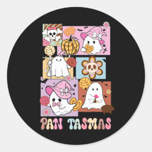 Adesivo Redondo Pan Tasmas Ghost Pumpkin Spooky Conchas Halloween