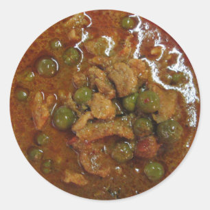 Adesivo Redondo Panang Thai Curry [พ ะ แ น ง] ... Comida da rua Ta