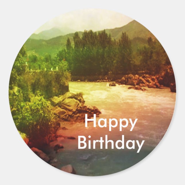 Adesivo Redondo Panch Tatva: Fogo de Água Eólica no Céu (Frente)