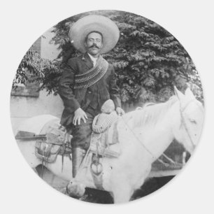 Adesivo Redondo Pancho Villa Mexicano Revolucionário Geral