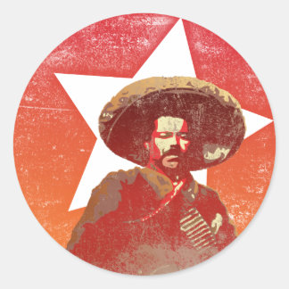 Adesivo Redondo Pancho Villa Vintage - Estrela Vermelha