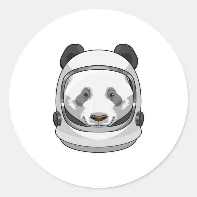 Adesivo Redondo Panda as Astronaut with Helmet (Frente)