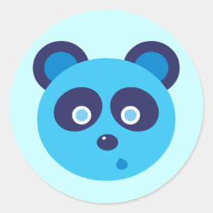 Adesivo Redondo Panda azul