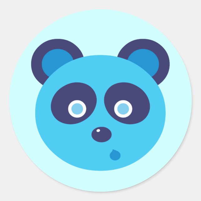 Adesivo Redondo Panda Azul (Frente)