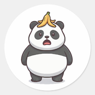 Adesivo Redondo Panda Banana