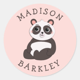 Adesivo Redondo Panda Bear Kid's Envelope Selo Bonito