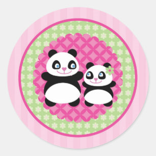 Adesivo Redondo Panda Bear Sticker