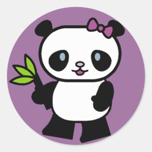 Adesivo Redondo Panda Bear Stickers