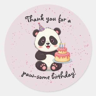 Adesivo Redondo Panda Birthday Sticker