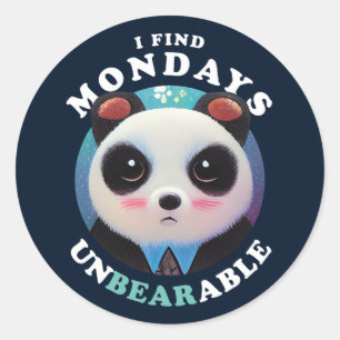 Adesivo Redondo Panda Bonita Encontra Montes Insuportáveis Citaç