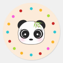 Panda branca, círculo de bolinhas