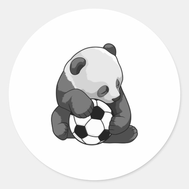 Adesivo Redondo Panda com bola de futebol (Frente)