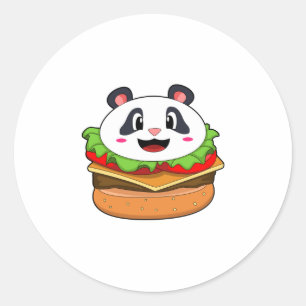 Adesivo Redondo Panda com o Burger