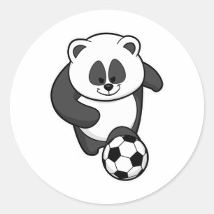Adesivo Redondo Panda como jogador de futebol no Soccer