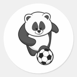 Adesivo Redondo Panda como jogador de futebol no Soccer