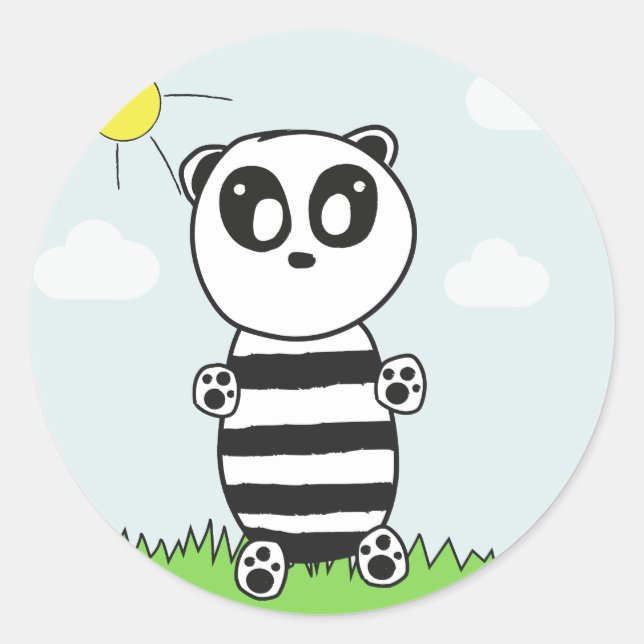Adesivo Redondo Panda Crianças (Frente)