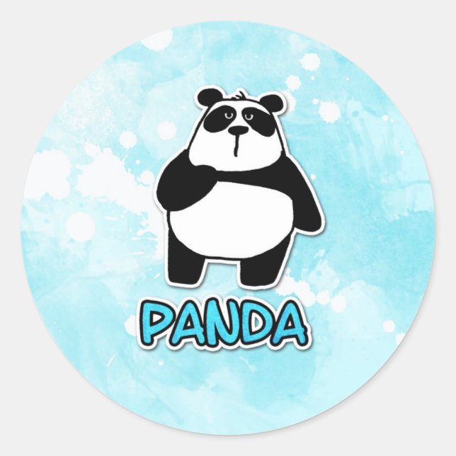 Adesivo Redondo panda de amor pela paz (Frente)