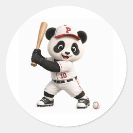 Adesivo Redondo Panda de beisebol