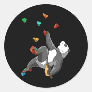 Adesivo Redondo Panda de escalada em blocos e rochas