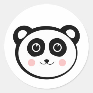 Adesivo Redondo Panda de Kawaii