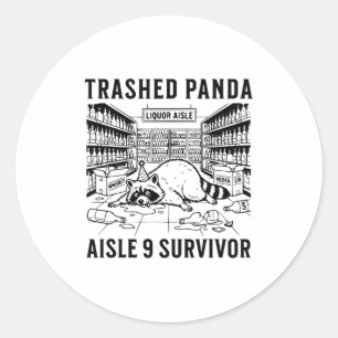 Adesivo Redondo Panda Depravado Licor Engraçado Ressaca Louco Bêba