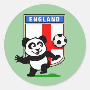 Adesivo Redondo Panda do futebol de Inglaterra