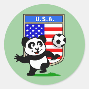 Adesivo Redondo Panda do futebol dos EUA