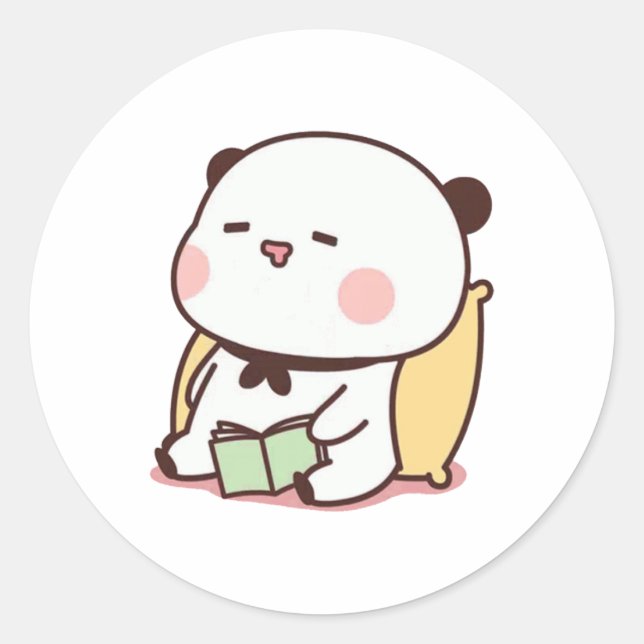 Adesivo Redondo Panda E Brownie Bear Casal Doze (Frente)