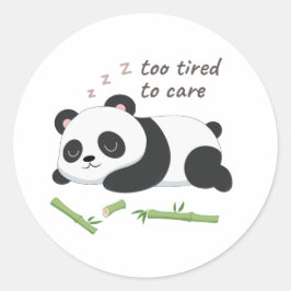 Adesivo Redondo Panda em Modo Sono – Arte de Urso Preguiçoso Fofo