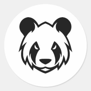 Adesivo Redondo Panda Essence em preto-e-branco