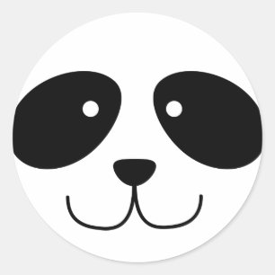 Adesivo Redondo Panda Face Stickers