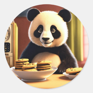Adesivo Redondo panda fofa