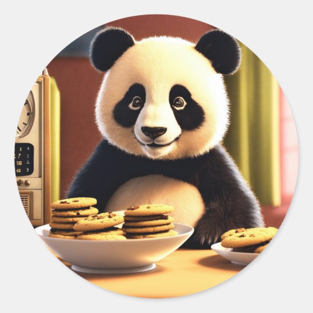 Adesivo Redondo panda fofa (Frente)