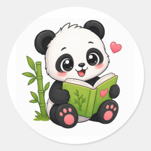 Adesivo Redondo panda fofo
