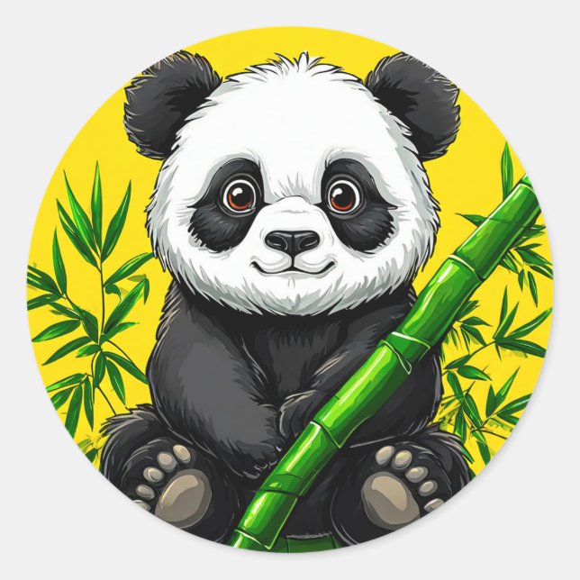 Adesivo Redondo 💚 Panda Fofo para Diversão Diária Decoração 💚 (Frente)