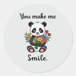Adesivo Redondo Panda Fofo Você Me Faz Sorrir