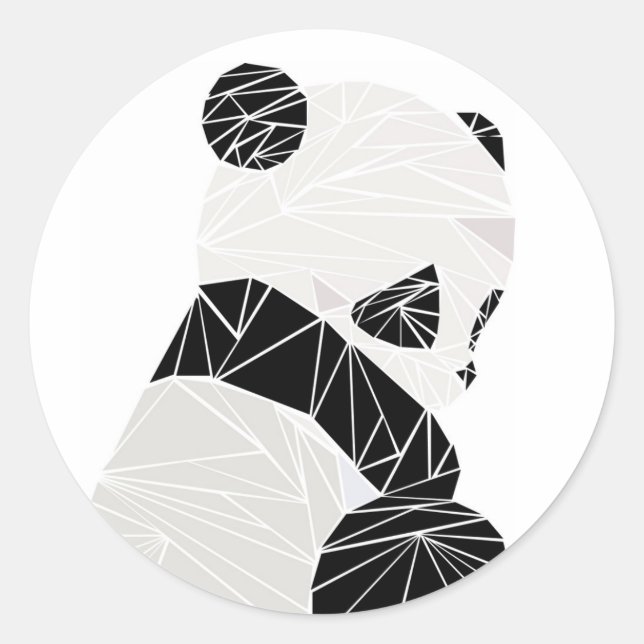 Adesivo Redondo Panda geométrica (Frente)