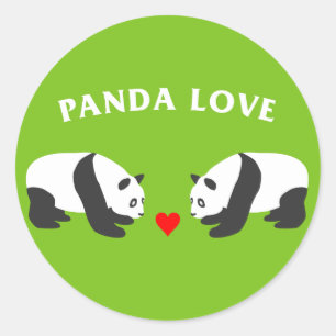 Adesivo Redondo Panda Love (Verde)