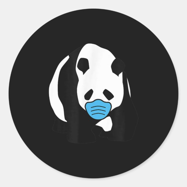 Adesivo Redondo Panda Lover | Máscara de Urso de Panda Bonita (Frente)