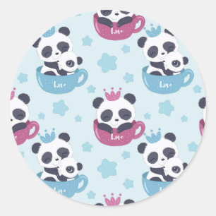 Adesivo Redondo Panda Lover O Panda É Um Animal Desagradável