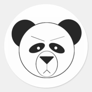 Adesivo Redondo Panda mal-humorada