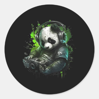 Adesivo Redondo Panda Music Dj Controller Gaming Panda