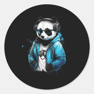 Adesivo Redondo Panda Music Dj Controller Gaming Panda