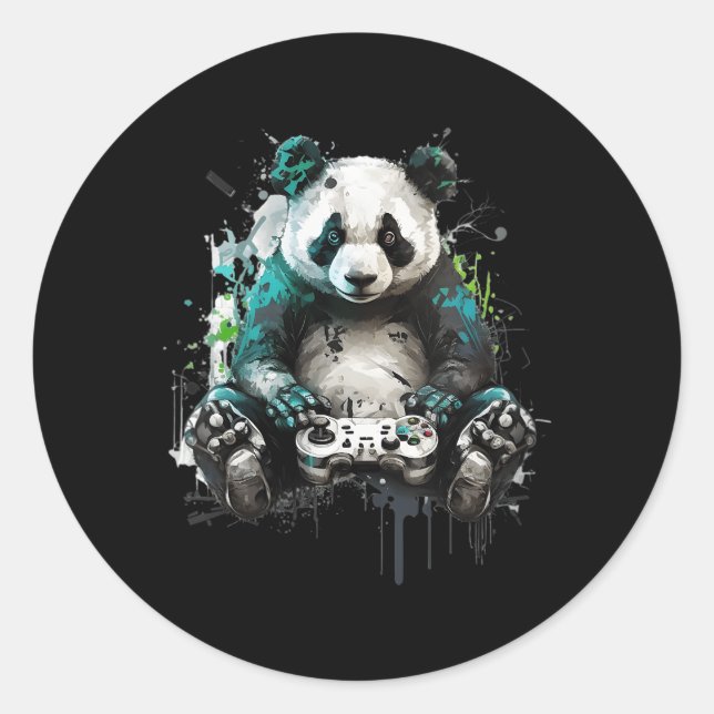 Adesivo Redondo Panda Music Dj Controller Gaming Panda (Frente)