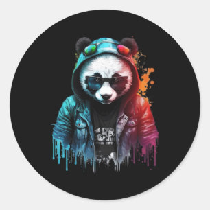 Adesivo Redondo Panda Music Dj Controller Gaming Panda
