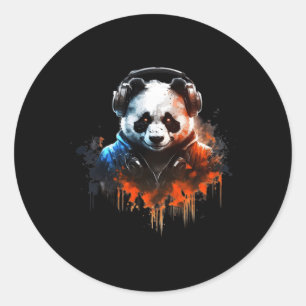 Adesivo Redondo Panda Music Dj Controller Gaming Panda