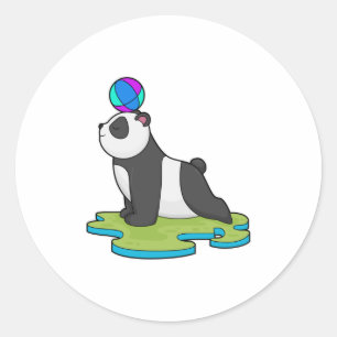 Adesivo Redondo Panda na Malhação de Yoga