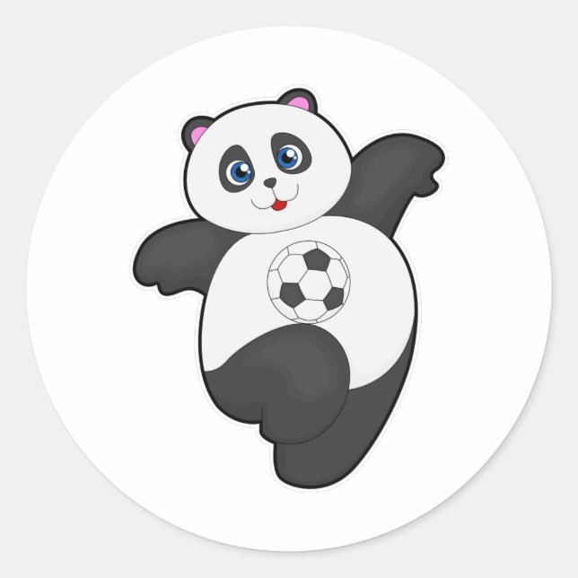 Adesivo Redondo Panda no Esporte do Futebol (Frente)