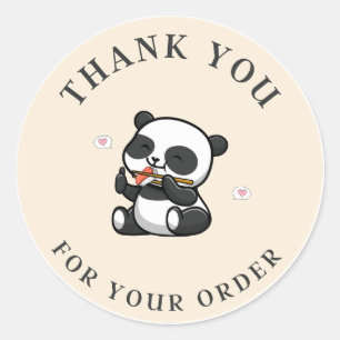 Adesivo Redondo Panda Obrigado Sticker